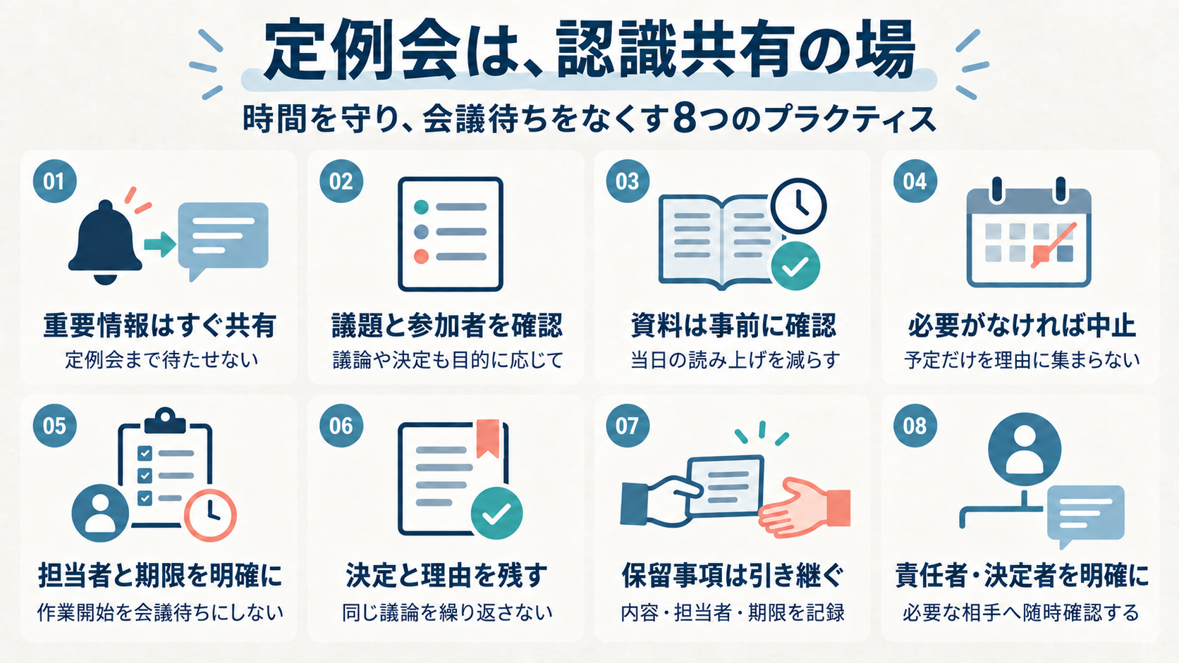 システム開発の定例会議を改善する8つのプラクティス