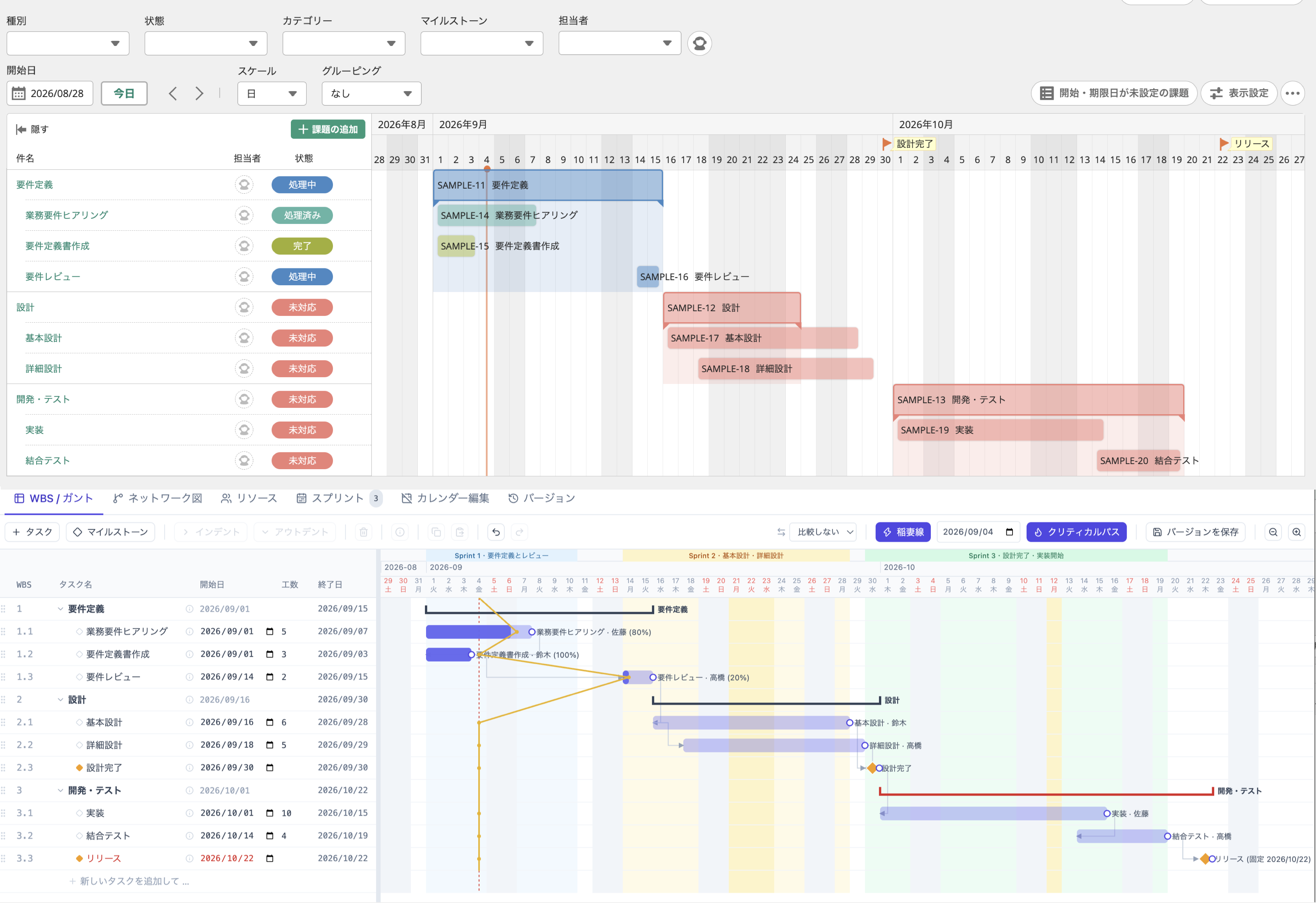 プロジェクトのスケジュールをProject Schedulerで調整し、タスクをBacklogで管理する
